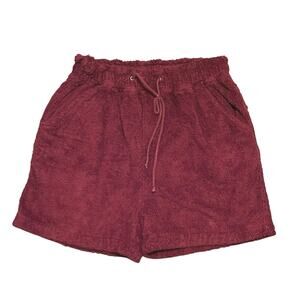 VTG Christian Dior Monsieur Soft Terry Cloth Lounge Shorts Burgandy S/M WPL 6764